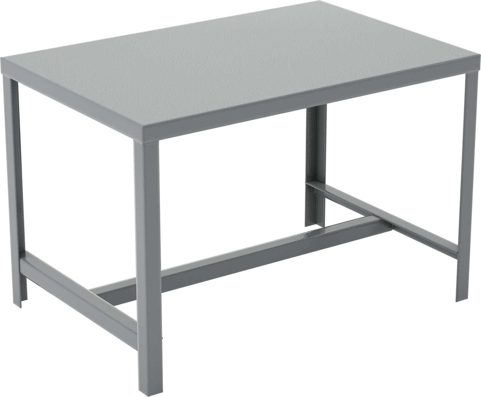 Çelik Masa, Düşük Profilli, Sabit, 24 inç Yükseklik x 36 inç Genişlik x 24 inç Derinlik, Gri