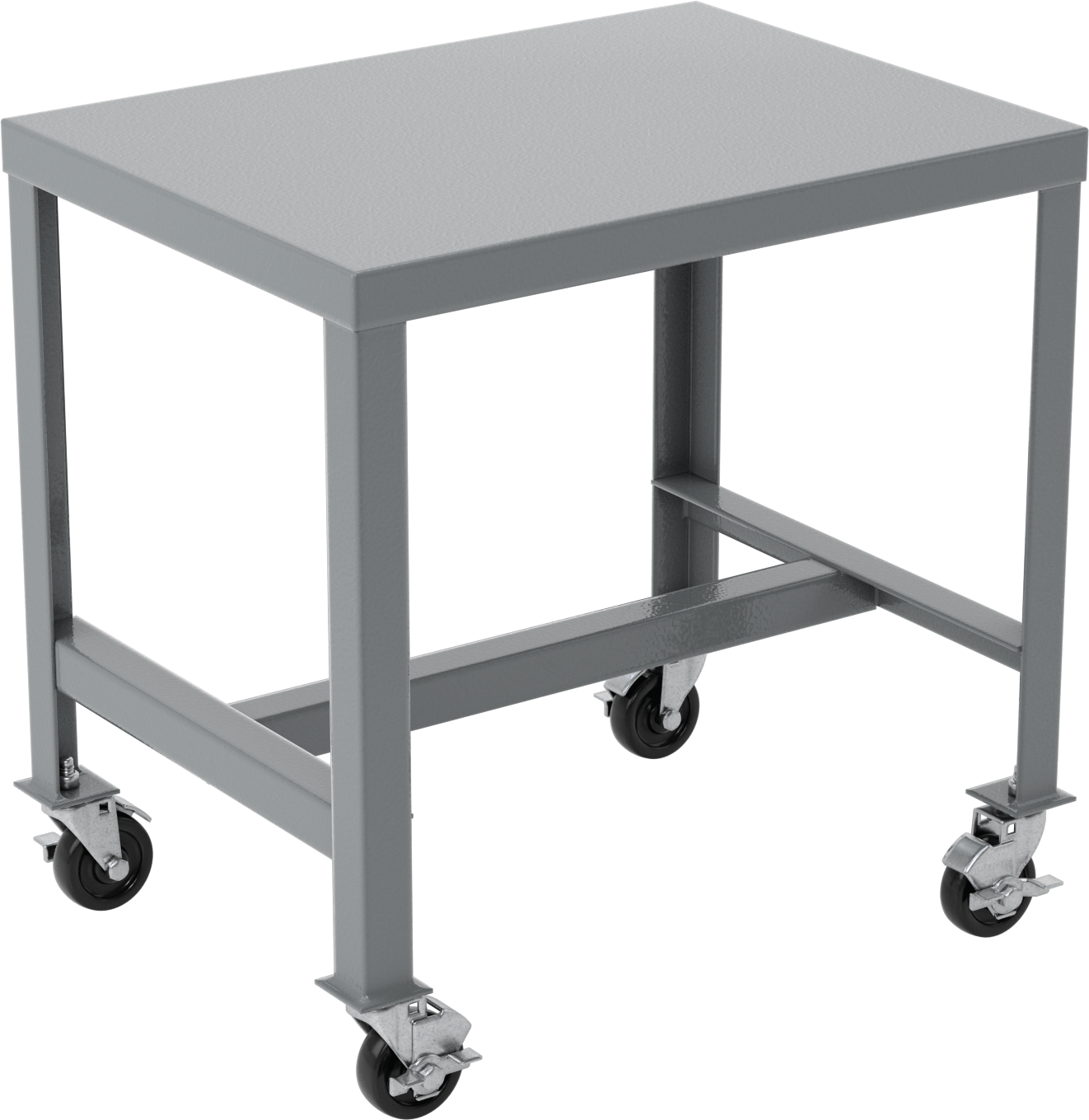 Çelik Masa, Düşük Profilli, Mobil, 24 inç Yükseklik, 24 inç Genişlik, 18" Derinlik, 500 lbs. Kapasite
