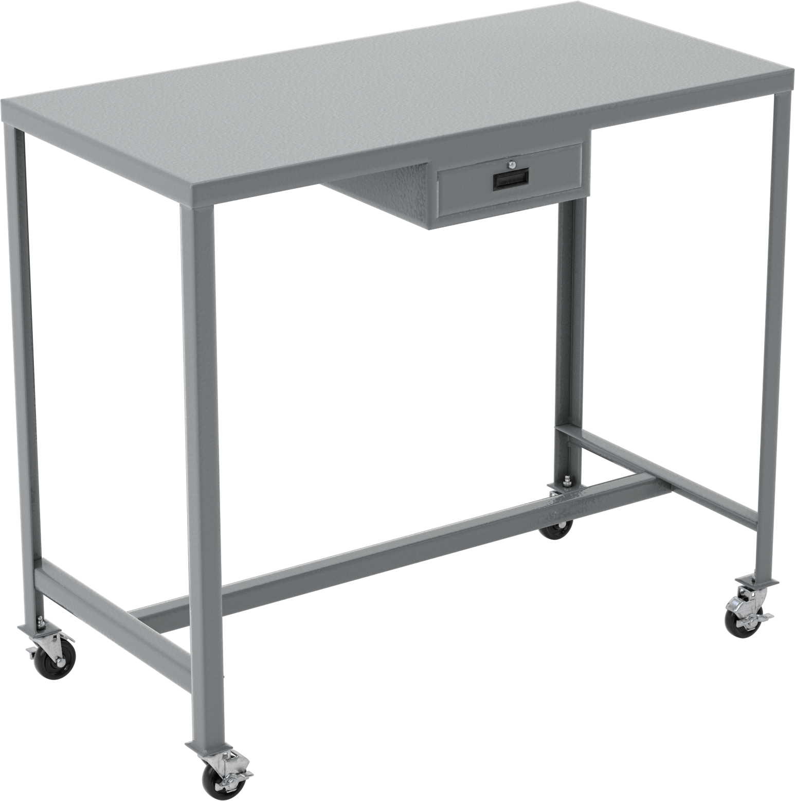 Çelik Masa, Mobil, 1 Çekmece ile, 42“ Yükseklik x 48” Genişlik x 24" Derinlik