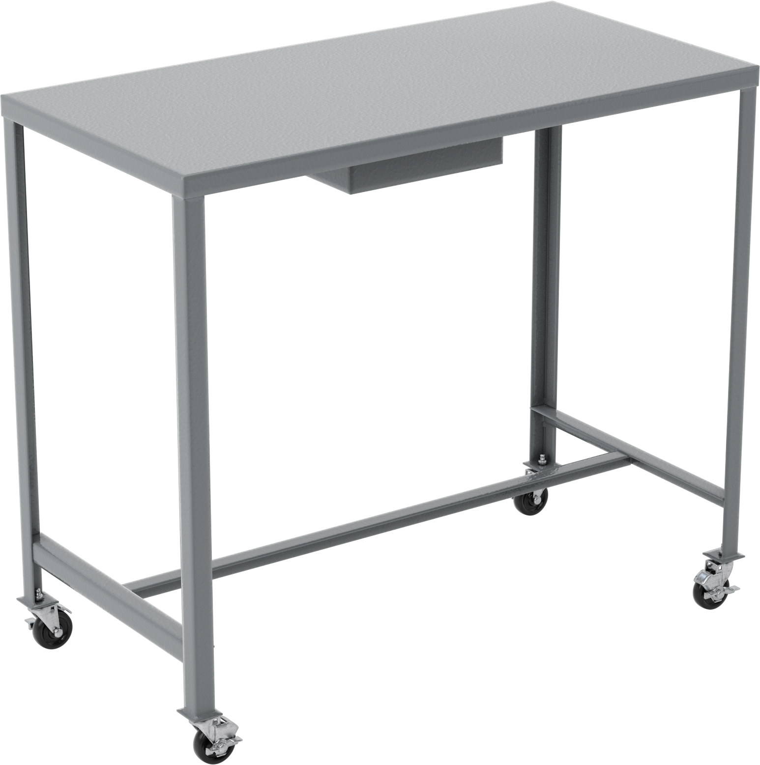 Çelik Masa, Mobil, 1 Çekmece ile, 42“ Yükseklik x 48” Genişlik x 24" Derinlik
