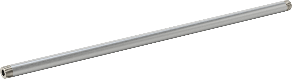 Kalın Cidarlı 304/304L Paslanmaz Çelik Boru Nipeli, Her İki Ucu Dişli, 1/8 Boru Boyutu, 12" Uzunluk