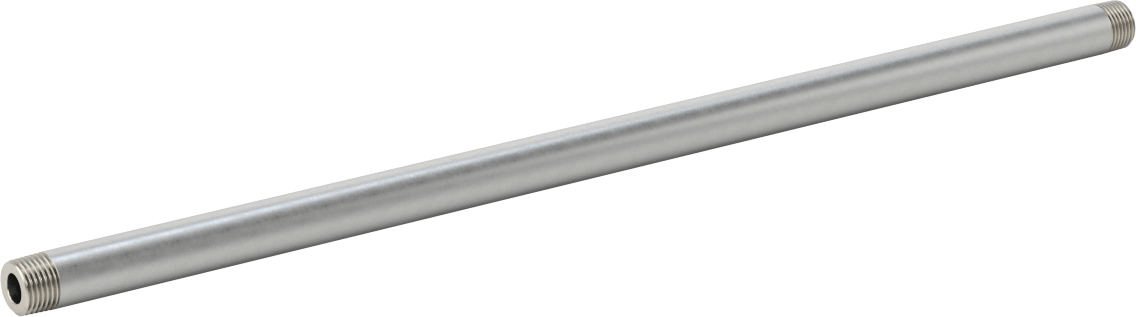 Kalın Cidarlı 304/304L Paslanmaz Çelik Boru Nipeli, Her İki Ucu Dişli, 1/8 Boru Boyutu, 10" Uzunluk