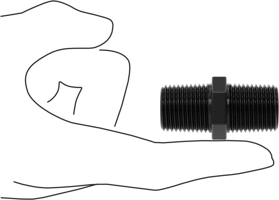 Kimyasallar için UV Dayanıklı Polipropilen Boru Bağlantı Parçası, Düz Konektör, 1/2 NPT Erkek, 1-15/16" Uzunluk