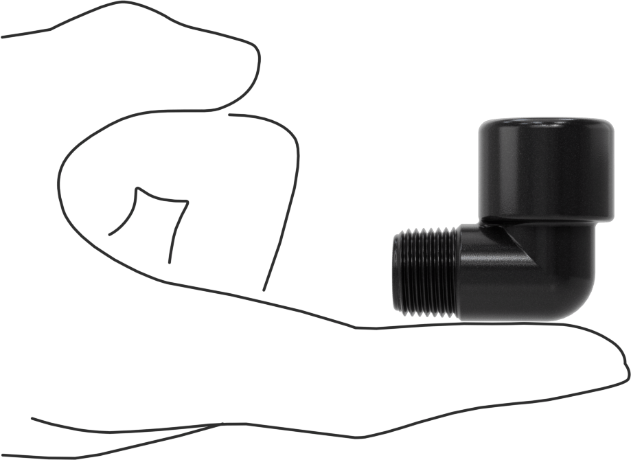 Kimyasallar için UV Dayanıklı Polipropilen Boru Bağlantı Parçası, 90 Derece Dirsek Adaptörü, 3/8 NPT Dişi x 3/8 NPT Erkek