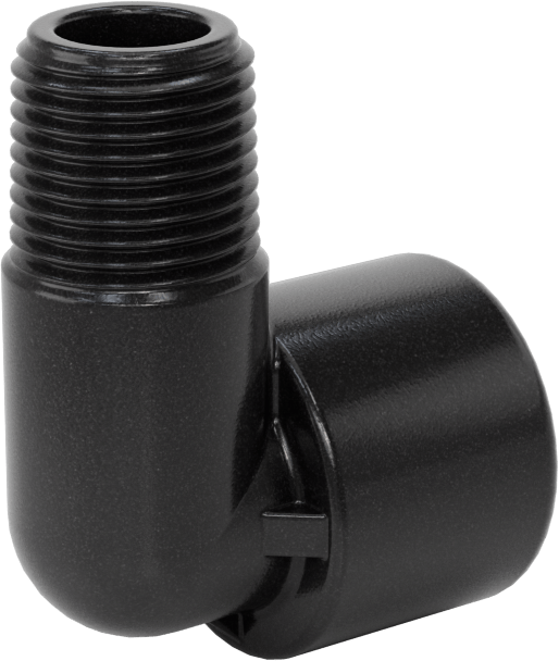 Kimyasallar için UV Dayanıklı Polipropilen Boru Bağlantı Parçası, 90 Derece Dirsek Adaptörü, 1/2 NPT Dişi x 1/2 NPT Erkek