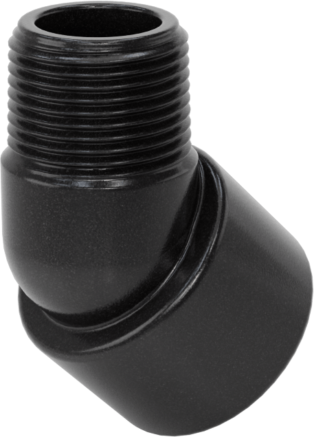 Kimyasallar için UV Dayanıklı Polipropilen Boru Bağlantı Parçası, 45 Derece Dirsek Adaptörü, 3/4 NPT Dişi x 3/4 NPT Erkek