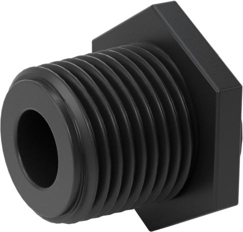 Kimyasallar için UV Dayanıklı Polipropilen Boru Bağlantı Parçası, Burç Adaptörü, 3/8 NPT Erkek x 1/4 NPT Dişi