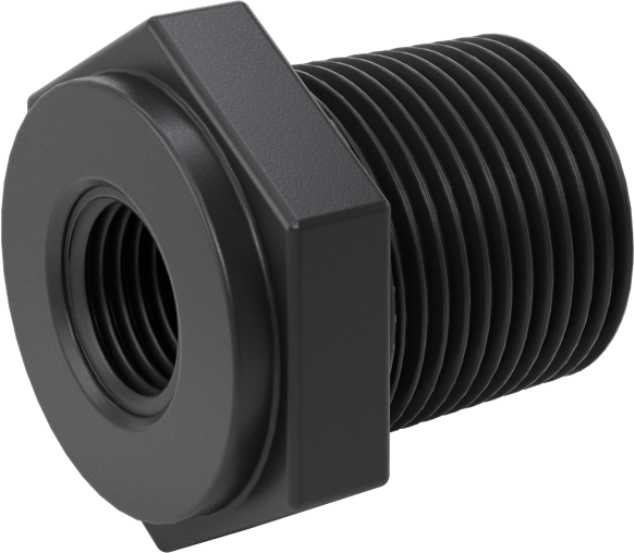 Kimyasallar için UV Dayanıklı Polipropilen Boru Bağlantı Parçası, Burç Adaptörü, 3/4 NPT Erkek x 1/4 NPT Dişi