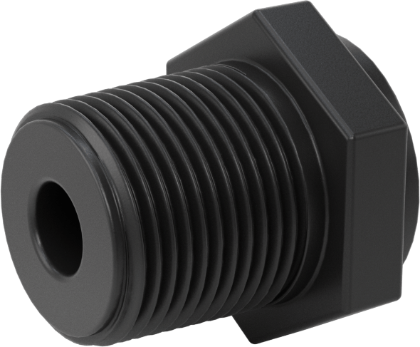 Kimyasallar için UV Dayanıklı Polipropilen Boru Bağlantı Parçası, Burç Adaptörü, 3/4 NPT Erkek x 1/4 NPT Dişi