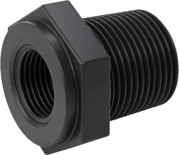 Kimyasallar için UV Dayanıklı Polipropilen Boru Bağlantı Parçası, Burç Adaptörü, 3/4 NPT Erkek x 3/8 NPT Dişi