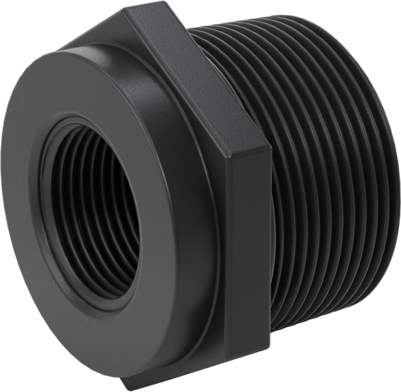 Kimyasallar için UV Dayanıklı Polipropilen Boru Bağlantı Parçası, Burç Adaptörü, 1-1/2 NPT Erkek x 3/4 NPT Dişi