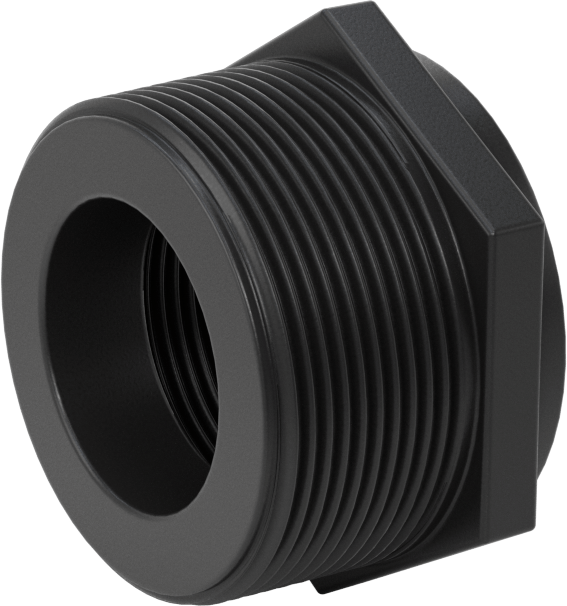 Kimyasallar için UV Dayanıklı Polipropilen Boru Bağlantı Parçası, Burç Adaptörü, 2 NPT Erkek x 1-1/4 NPT Dişi