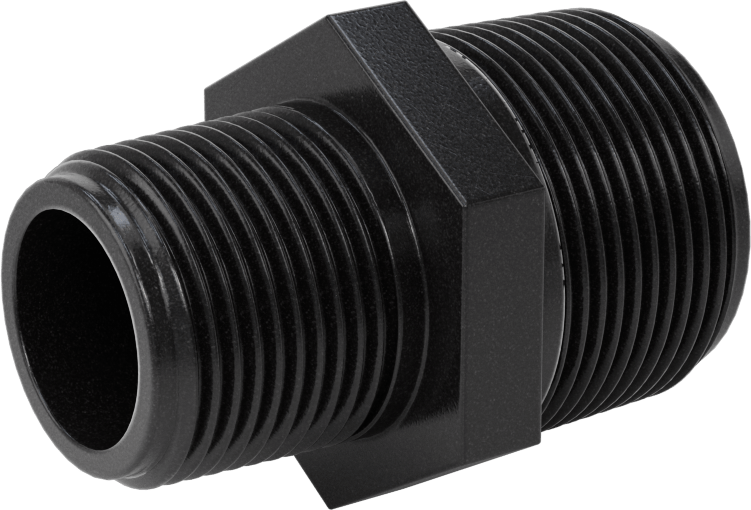 Kimyasallar için UV Dayanıklı Polipropilen Boru Bağlantı Parçası, Düz Redüktör, 1-1/4 NPT Erkek x 1 NPT Erkek