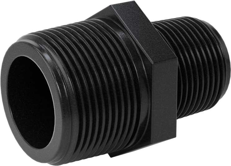 Kimyasallar için UV Dayanıklı Polipropilen Boru Bağlantı Parçası, Düz Redüktör, 1-1/4 NPT Erkek x 1 NPT Erkek