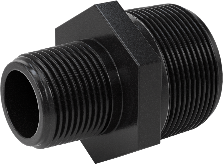 Kimyasallar için UV Dayanıklı Polipropilen Boru Bağlantı Parçası, Düz Redüktör, 1-1/2 NPT Erkek x 1 NPT Erkek