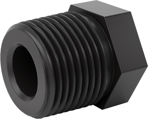 Kimyasallar için UV Dayanıklı Polipropilen Boru Bağlantı Parçası, Burç Adaptörü, 3/8 NPT Erkek x 1/8 NPT Dişi