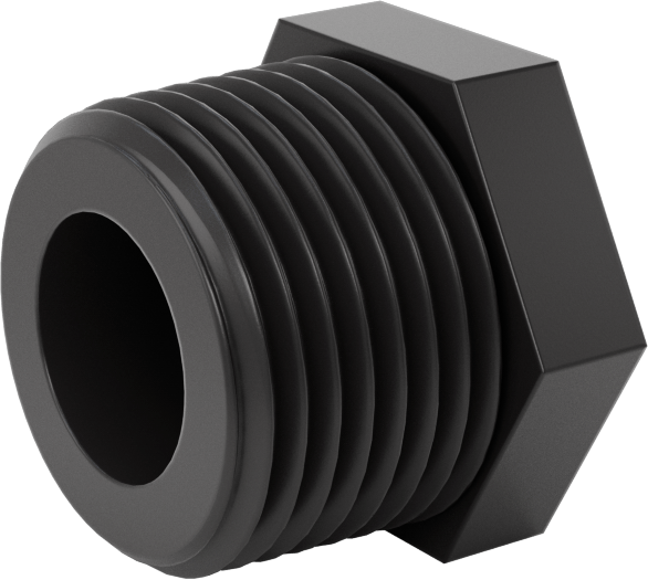 Kimyasallar için UV Dayanıklı Polipropilen Boru Bağlantı Parçası, Burç Adaptörü, 1/2 NPT Erkek x 1/8 NPT Dişi
