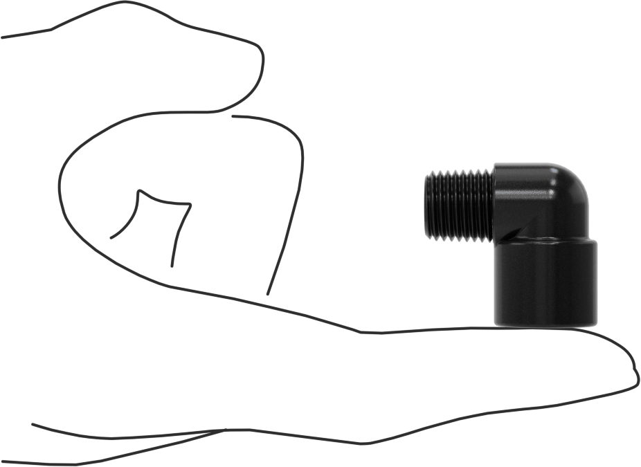Kimyasallar için UV Dayanıklı Polipropilen Boru Bağlantı Parçası, 90 Derece Dirsek Adaptörü, 1/4 NPT Dişi x 1/4 NPT Erkek