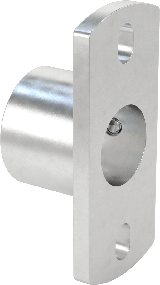 Alüminyum Giydirme Bağlantı Parçası, 1-5/8" Ray Dış Çapı için Oval Flanşlı Ray Ucu