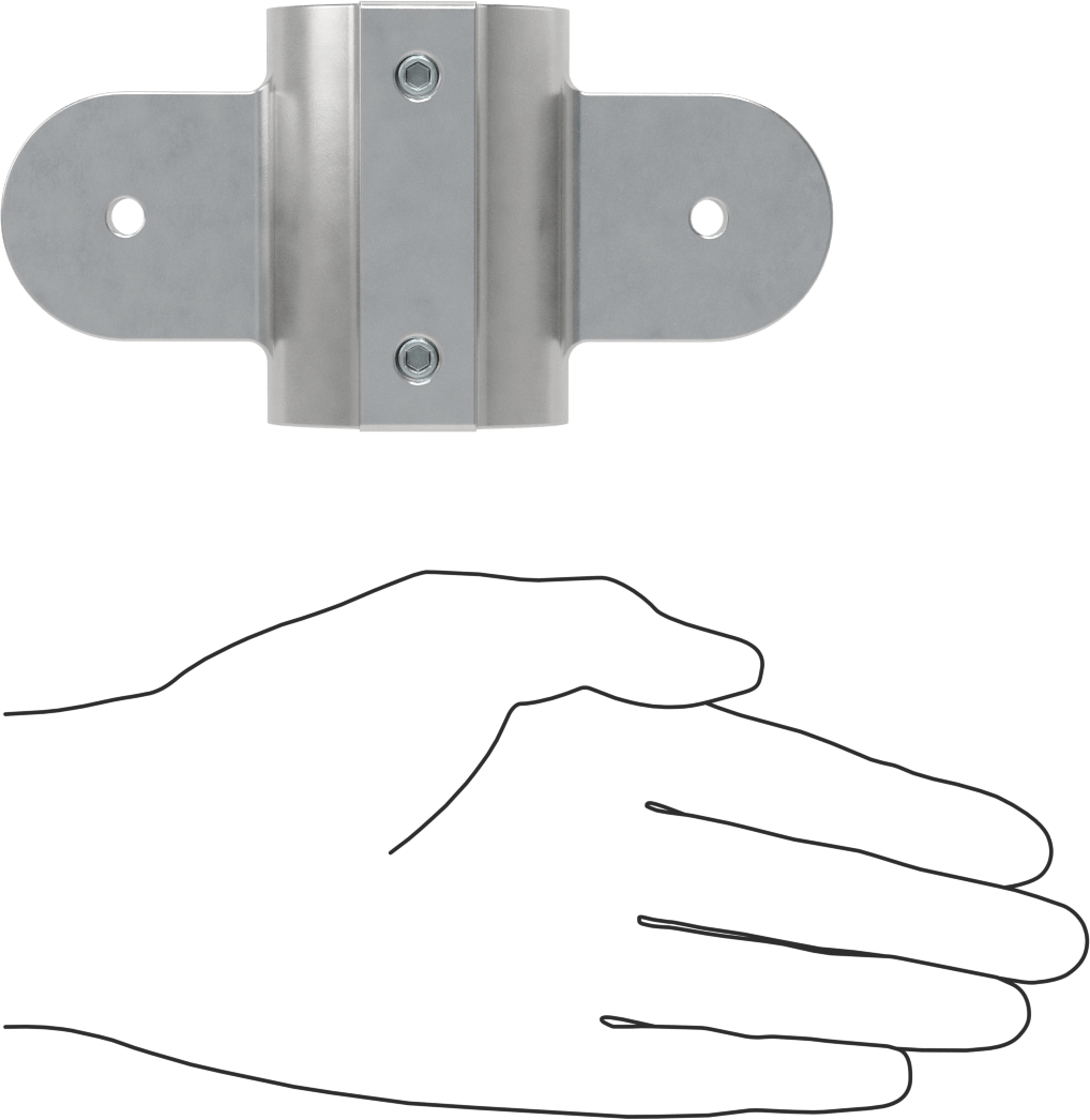 Alüminyum Giydirme Bağlantı Parçası, 1-5/8" Ray Dış Çapı için 2 Montaj Deliğine Sahip Panel Askısı