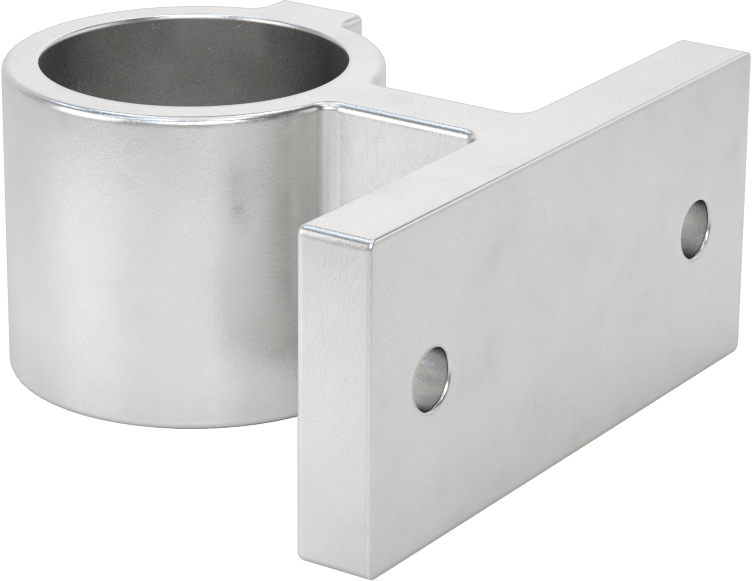 Alüminyum Giydirme Bağlantı Parçası, Delik İçinden Geçen Ofset Destek, 4-1/4" Uzunluk, 1-7/8" Ray Dış Çapı