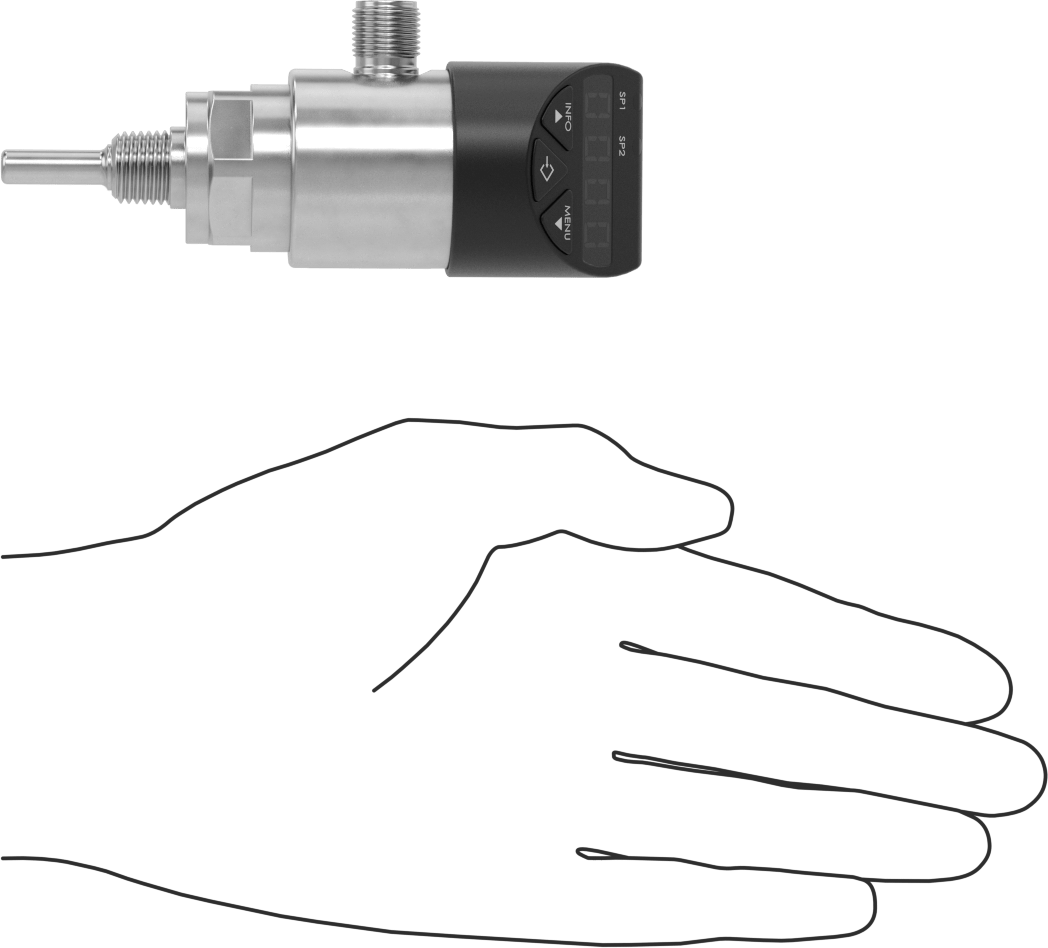 Dijital Ekranlı Elektronik Sıcaklık Anahtarları, 0° - 170°F Sıcaklık Aralığı, 1/4“ Çap x 1” Uzunlukta Prob