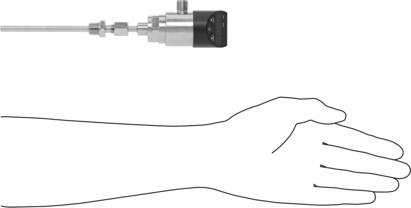 Dijital Ekranlı Elektronik Sıcaklık Anahtarları, 0° ila 240°F Sıcaklık Aralığı, 1/4“ Çap x 6” Uzunluk Prob