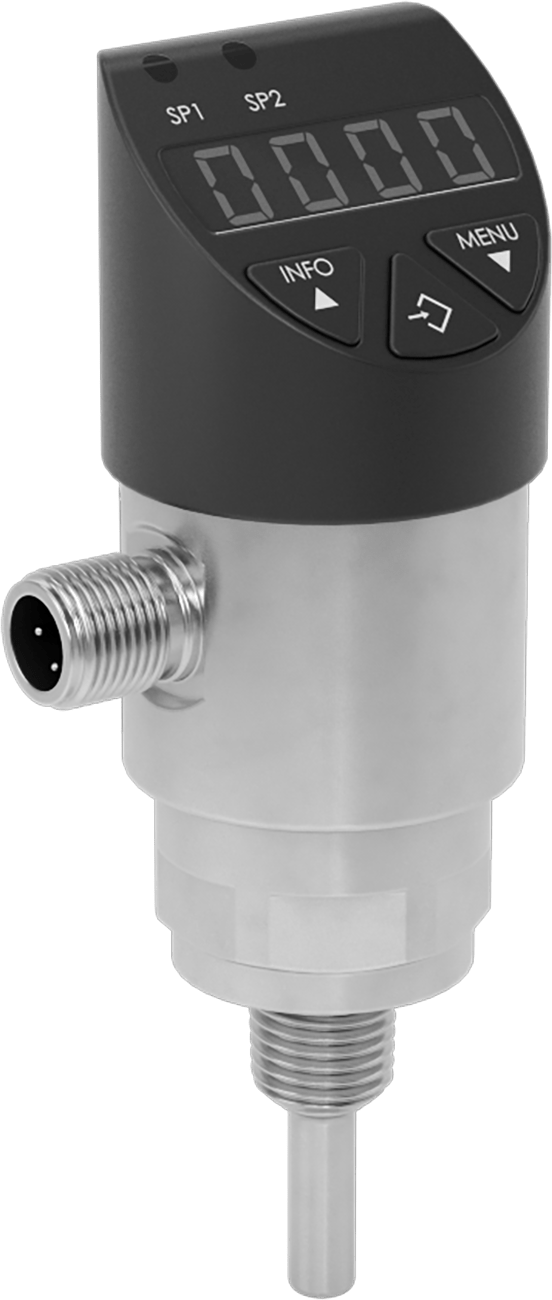 Dijital Ekranlı Elektronik Sıcaklık Anahtarları, 0° - 170°F Sıcaklık Aralığı, 1/4“ Çap x 1” Uzunlukta Prob