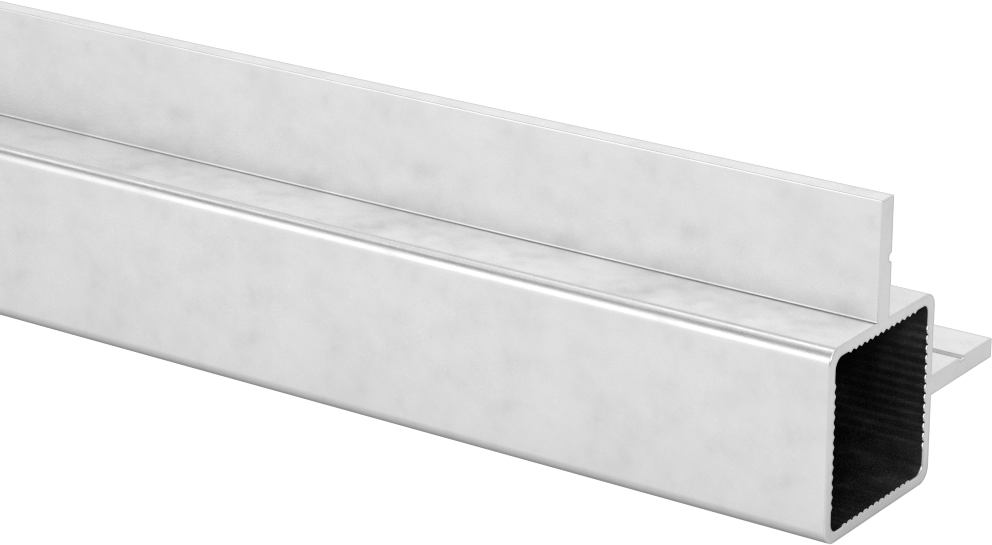 Pres Geçmeli Çerçeve Bağlantı Elemanı, Standart Ray, L-Flanşlı, 1/4" Kalınlıkta Panel için, 1“ Yükseklik x 1” Genişlik