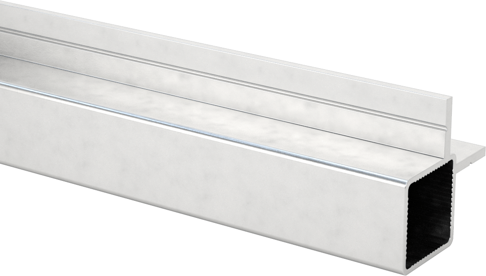 Pres Geçmeli Çerçeve Bağlantı Elemanı, Standart Ray, L-Flanşlı, 3/4" Kalınlıkta Panel için, 1“ Yükseklik x 1” Genişlik