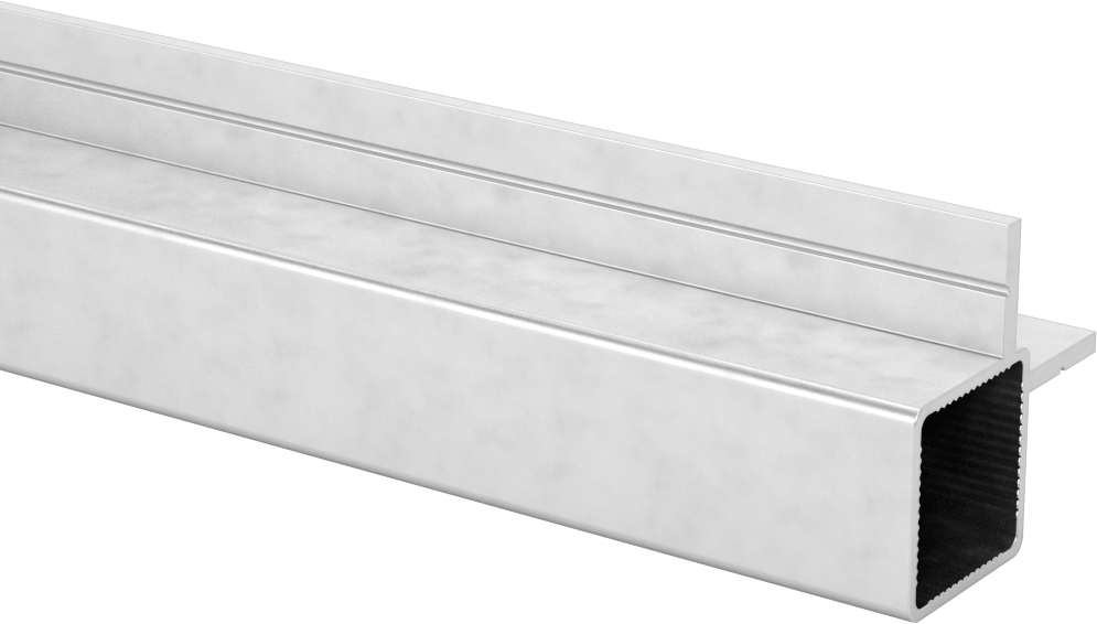 Pres Geçmeli Çerçeve Bağlantı Elemanı, Standart Ray, L-Flanşlı, 1/4" Kalınlıkta Panel için, 1“ Yükseklik x 1” Genişlik