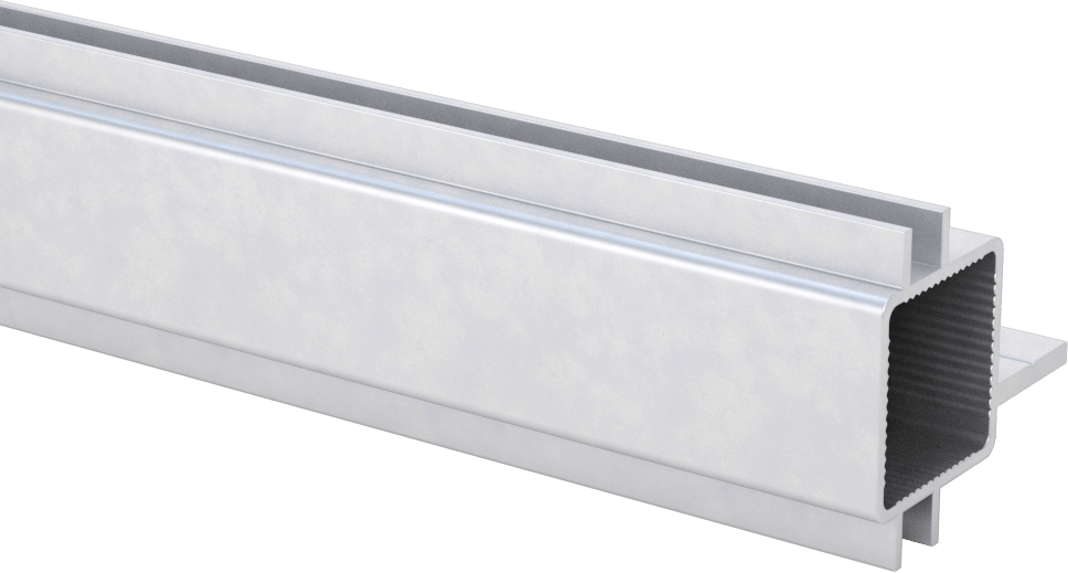 Pres Geçmeli Çerçeve Bağlantı Elemanı, Standart Ray, I-Yivli/Tek Flanşlı, 1“ Yükseklik x 1” Genişlik
