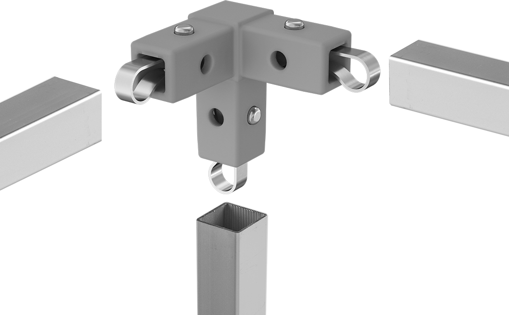 Quick-Release Three-Way 90° Elbow