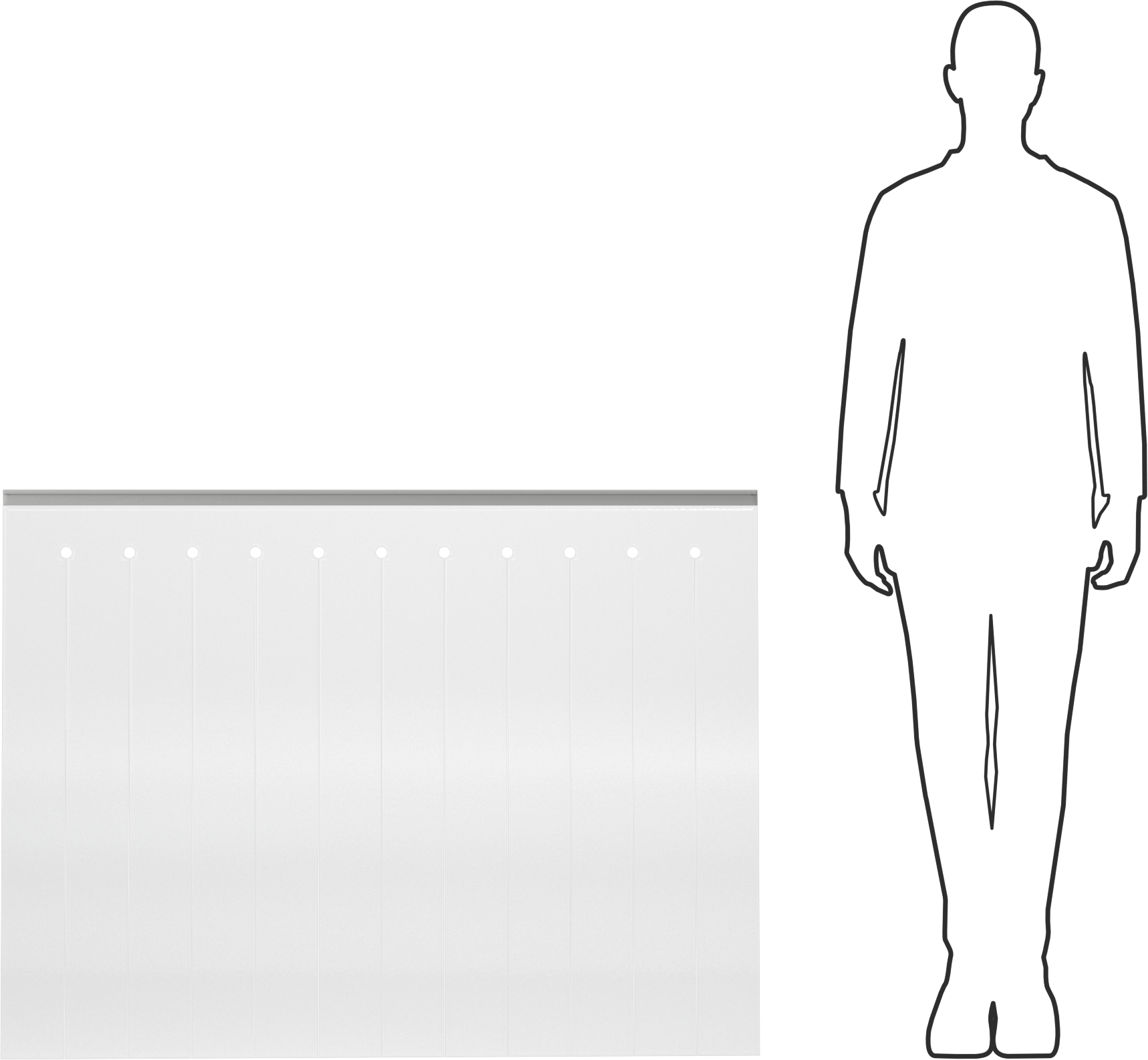 T-Yivli Çerçeve, Şeffaf Şeritli Kapı, 48“ Genişlik x 36” Yükseklik