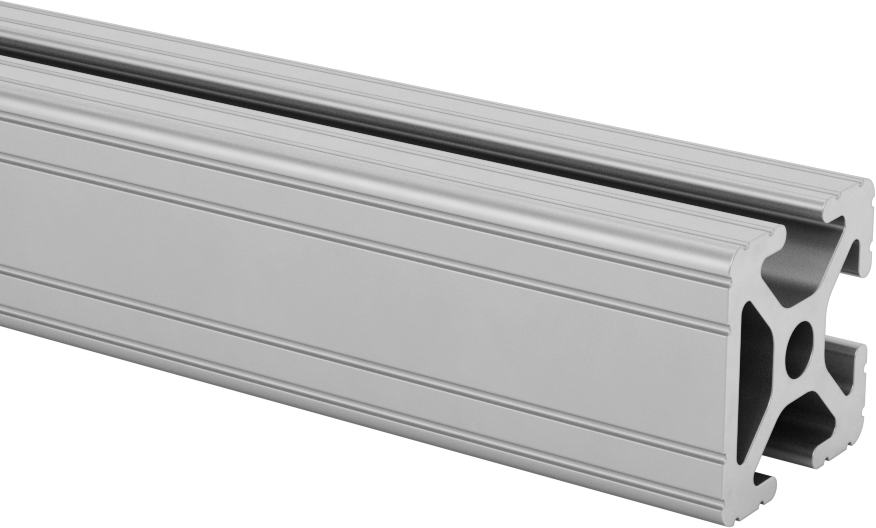 T-Yivli Çerçeve, Tek Üç Yuvalı Ray, Gümüş, 1“ Yükseklik x 1” Genişlik, Katı