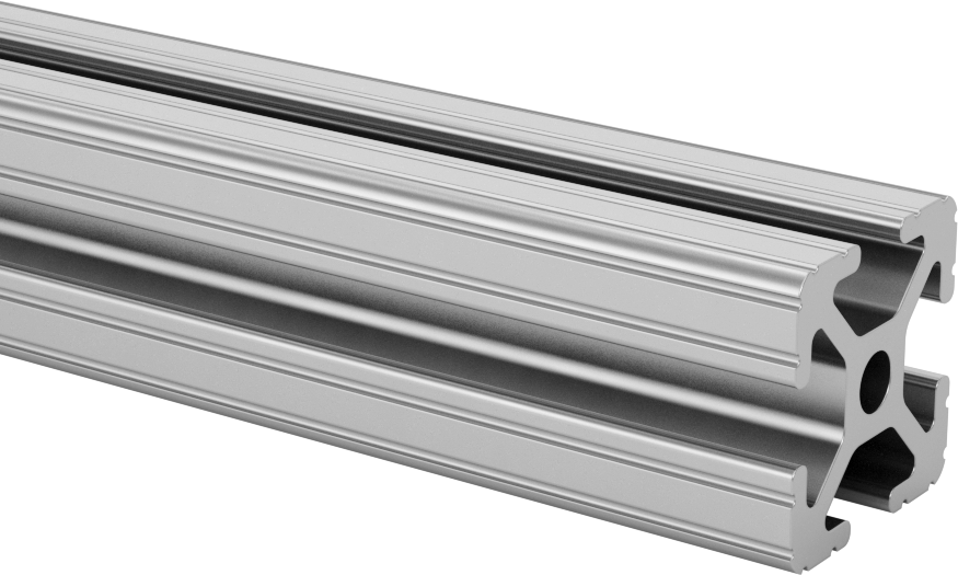T-Yivli Çerçeve, Tek Dört Yuvalı Ray, Gümüş, 1“ Yükseklik x 1” Genişlik, Katı