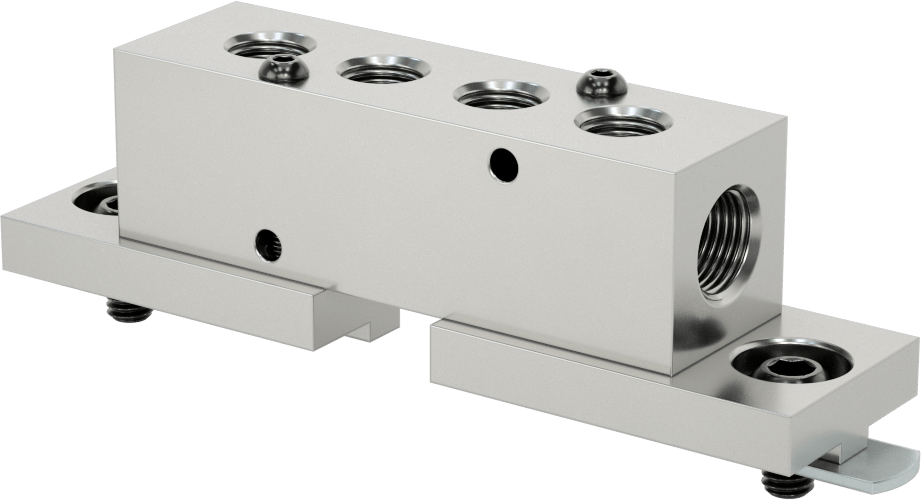 T-Yivli Çerçeve, Manifold, 4 Çıkış, 3/8 NPT Giriş x 1/4 NPT Çıkış