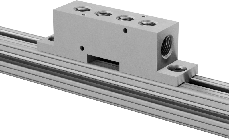 T-Yivli Çerçeve, Manifold, 4 Çıkış, 1/2 NPT Giriş x 3/8 NPT Çıkış