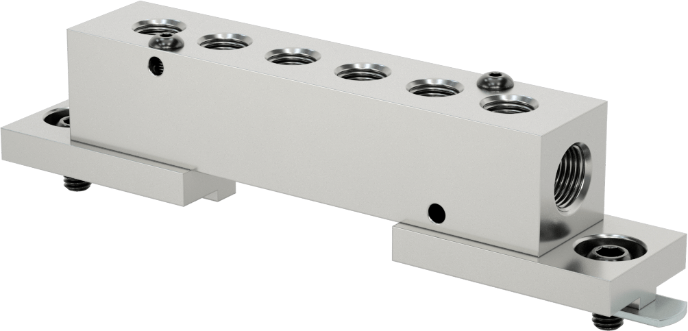 T-Yivli Çerçeve, Manifold, 6 Çıkış, 3/8 NPT Giriş x 1/4 NPT Çıkış