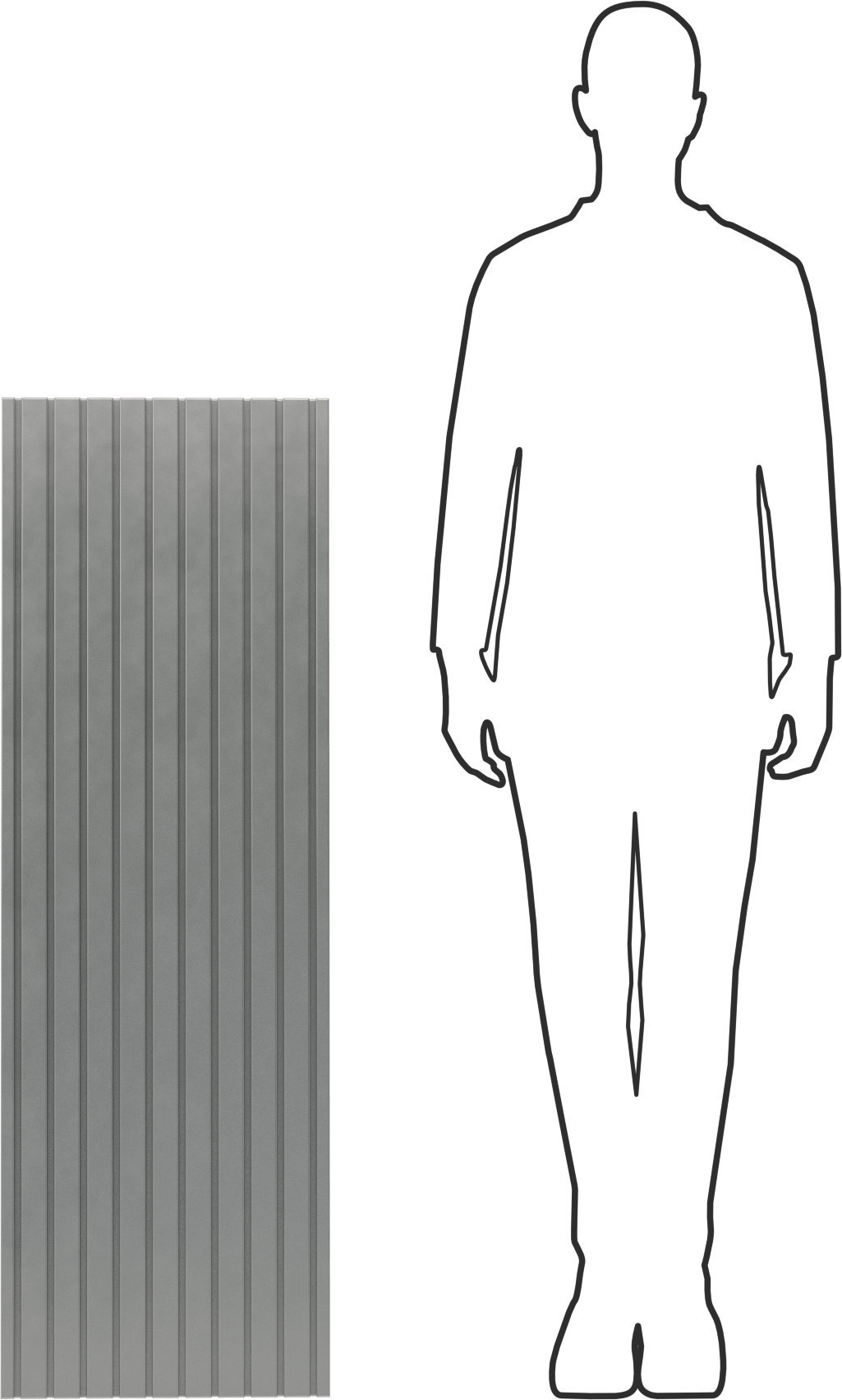 T-Yivli Panel, T-Yivli Çerçeveleme için 48“ Genişlik x 15-3/4” Yükseklik