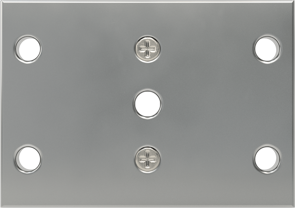 T-Yivli Çerçeve, Kovan Yatağı, 1,5" Yüksek Ray, 2 Flanş, 2-13/16" Uzunluk, Gümüş