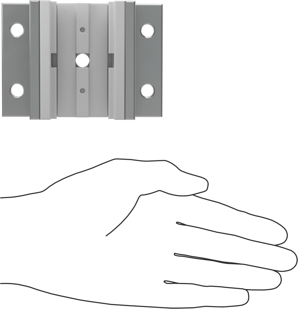 T-Yivli Çerçeve, Kovan Yatağı, 1,5" Yüksek Ray, 2 Flanş, 2-13/16" Uzunluk, Gümüş