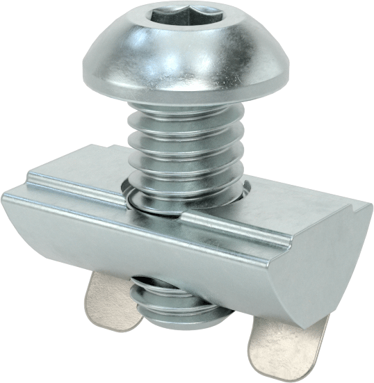 T-Yivli Çerçeve, Yaylı Tırnak Somunu ve 5/16"-18 Vida, 1,5 inç ve 40 mm Ray