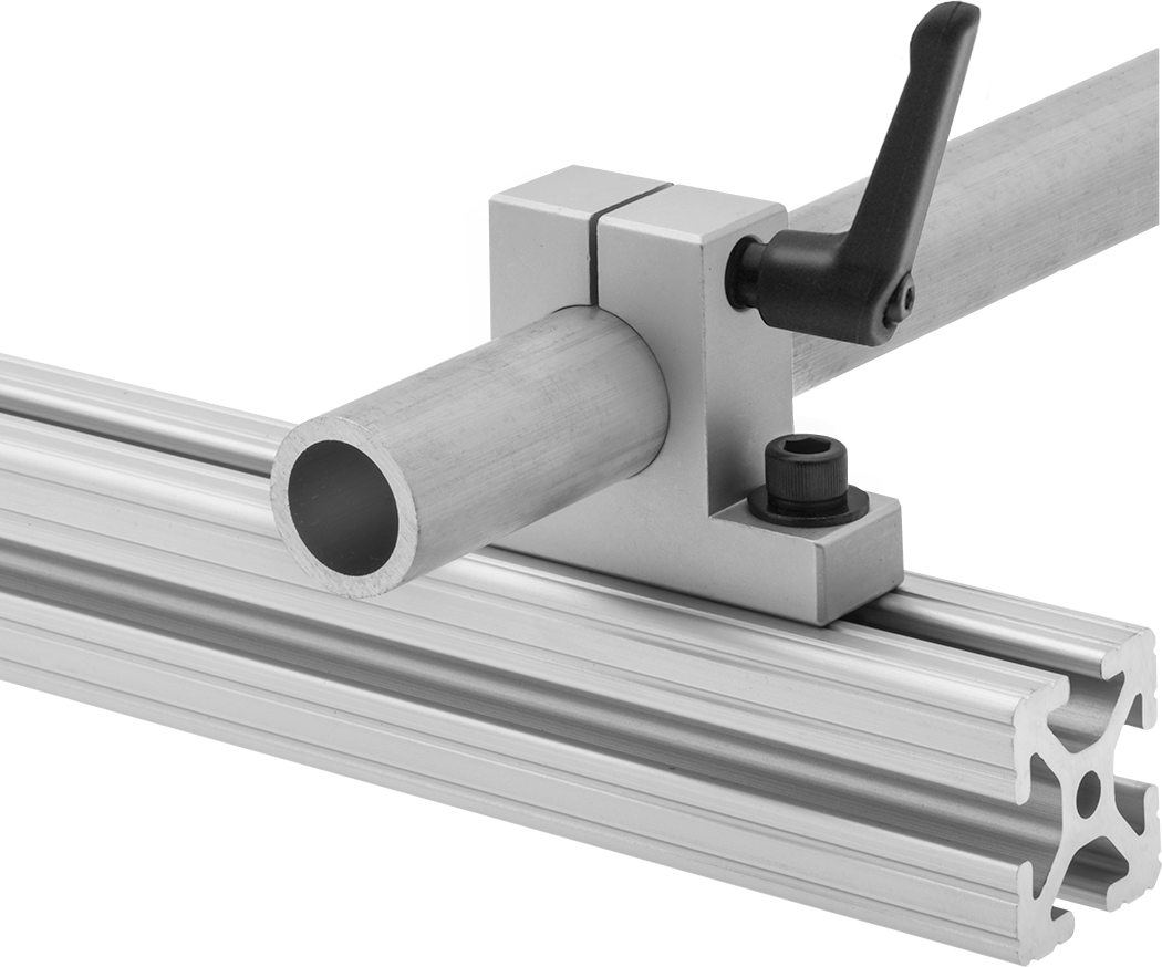 Quick-Install Rail-to-Tube Holder for Single Rails