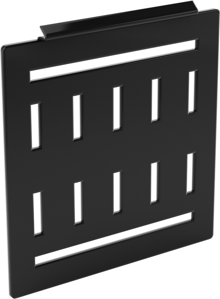 T-Yivli Çerçeve, Siyah Geçmeli Montaj Plakası, 6“ Genişlik x 6-3/8” Uzunluk