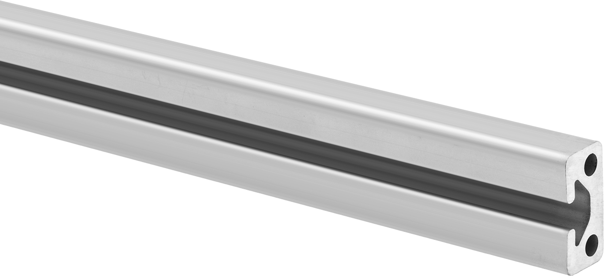 T-Yivli Çerçeve Rayı, Tek Düşük Profilli Tek Yuvalı Ray, 1“ Yükseklik x 1/2” Genişlik