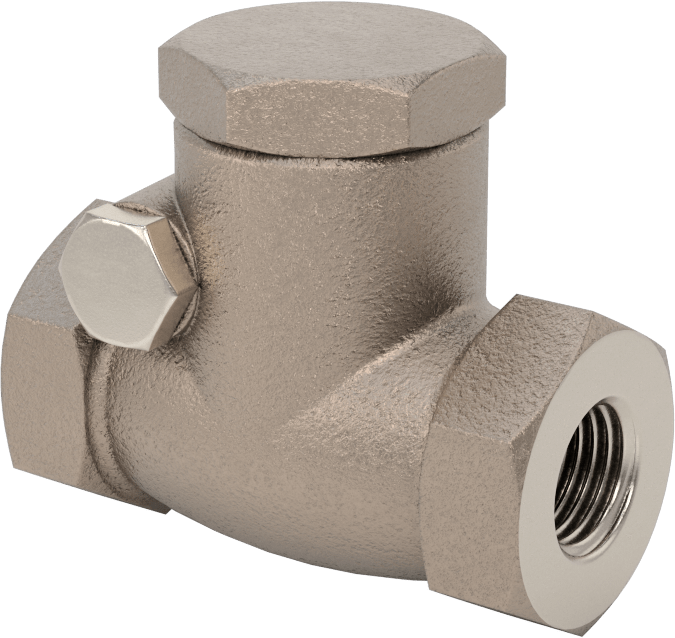 Yüksek Akışlı Dişli Çek Valf, Bronz Gövde, 1/4 NPT Dişi, 125 Basınç Sınıfı