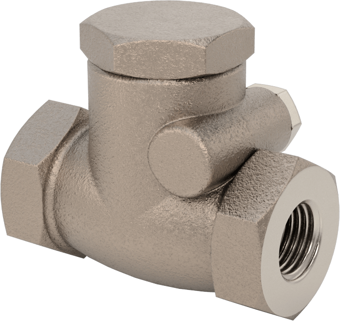 Yüksek Akışlı Dişli Çek Valf, Bronz Gövde, 1/4 NPT Dişi, 125 Basınç Sınıfı