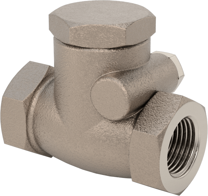 Yüksek Akışlı Dişli Çek Valf, Bronz Gövde, 3/8 NPT Dişi, 125 Basınç Sınıfı