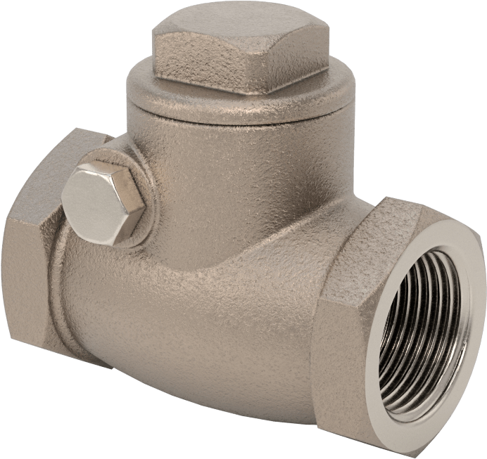 Yüksek Akışlı Dişli Çek Valf, Bronz Gövde, 3/4 NPT Dişi, 125 Basınç Sınıfı